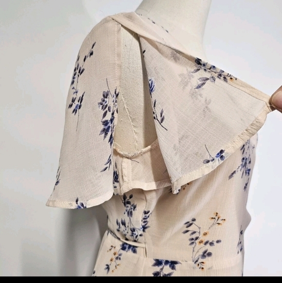 Lulu's Made With Love Small Blush Peach Floral Wrap Casual Mini Short Dress - Picture 8 of 15